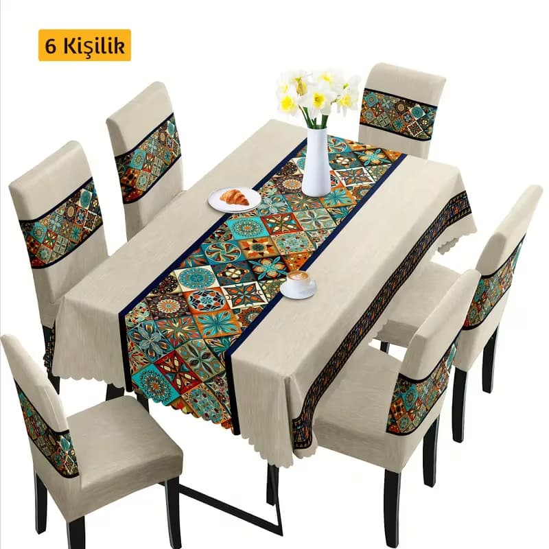 Etnik Sırt Desenli Sandalye Kılıfı · Görsel 1
