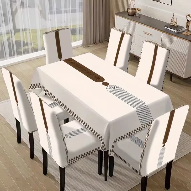 Minimal Çizgili Masa & Sandalye Örtüsü Seti · Görsel 2